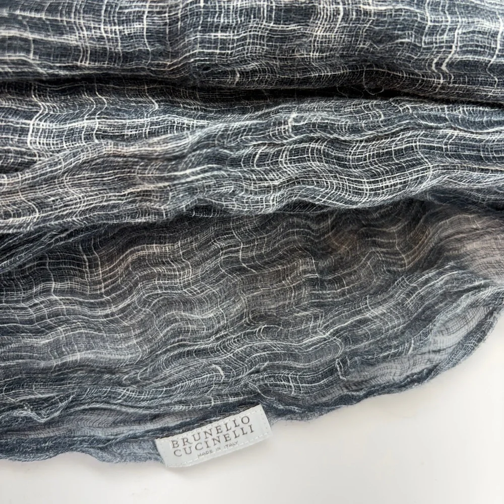 Brunello Cucinelli Charcoal Textured Scarf